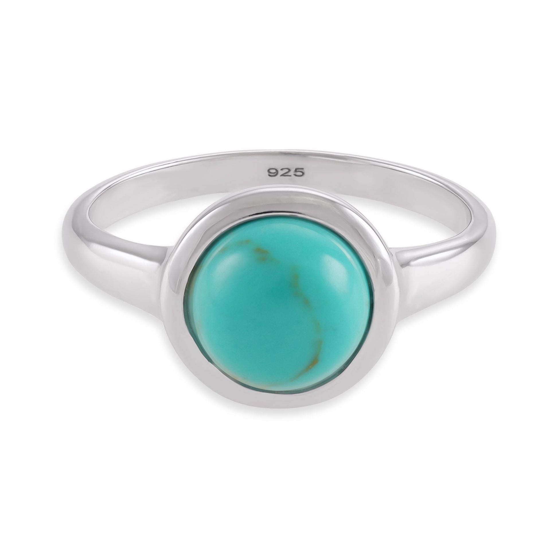 Silver rhodium plated jewellery set with rec turquoise stone - FJewellery