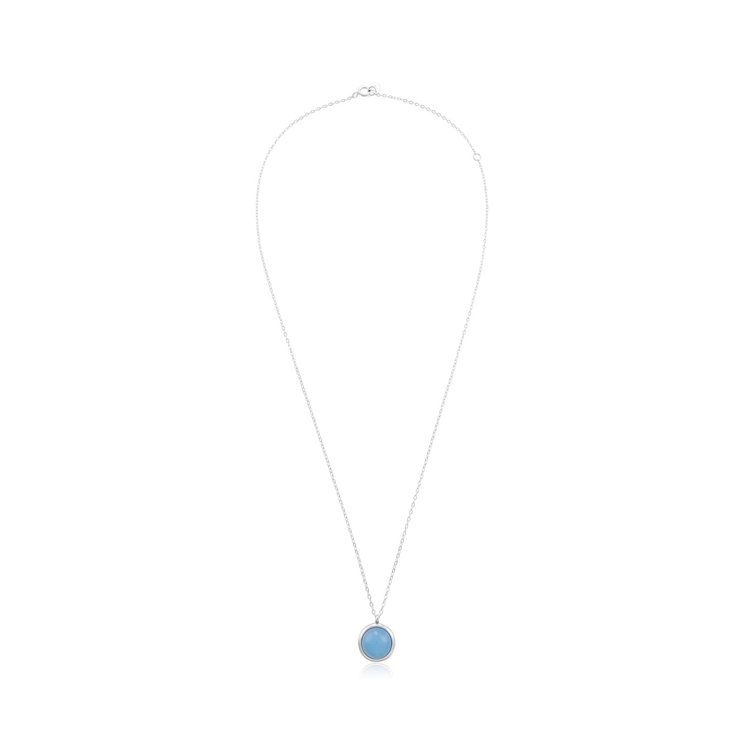 Silver rhodium plated necklace with blue quartz stone SNK6001.BQ - FJewellery