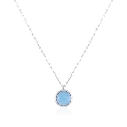 Silver rhodium plated necklace with blue quartz stone SNK6001.BQ - FJewellery