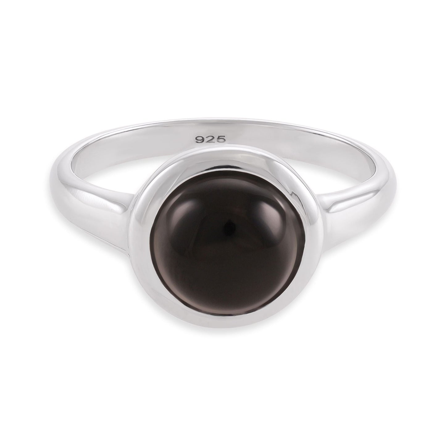 Silver rhodium plated ring with black onyx stone SRN6001.BO