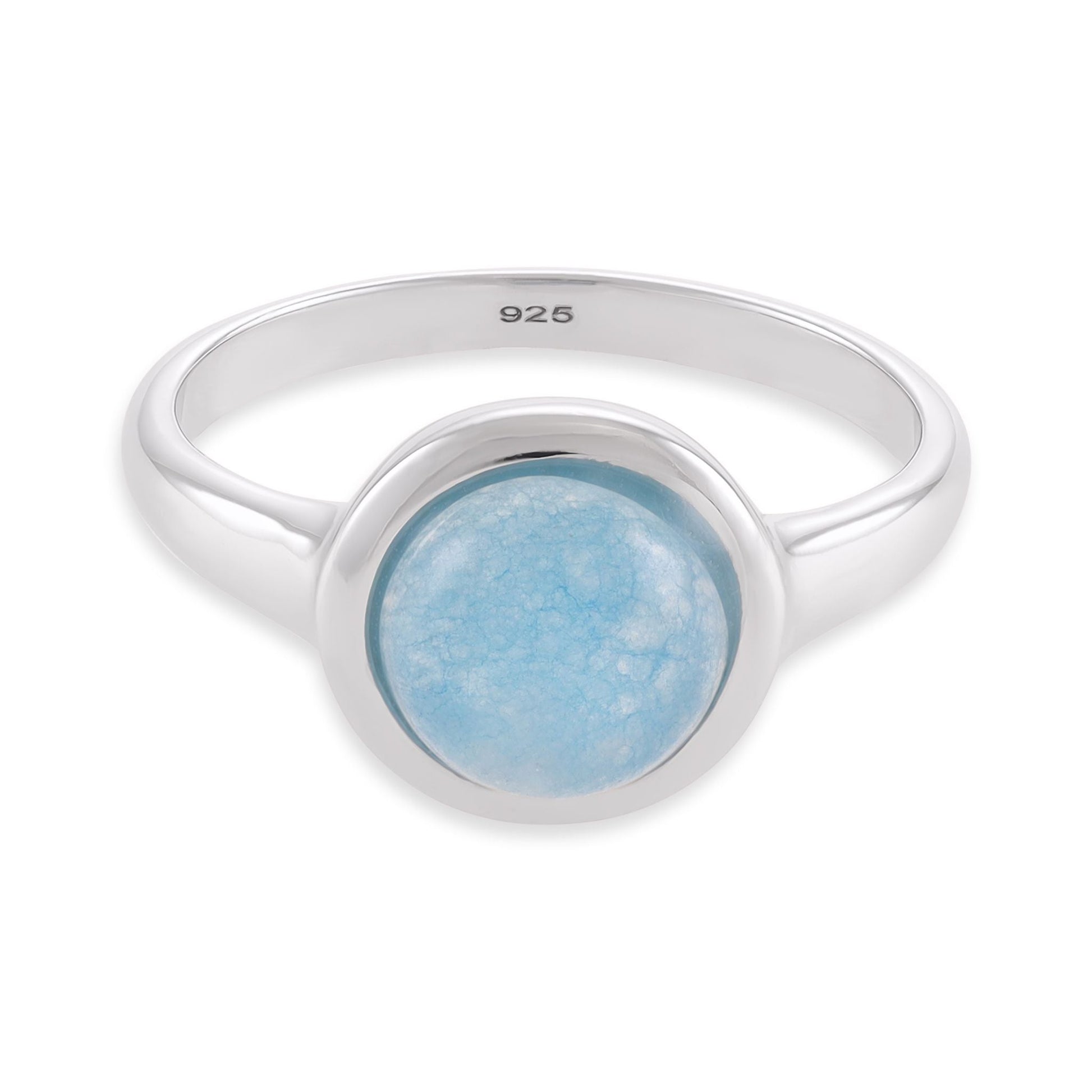 Silver rhodium plated ring with blue quartz SRN6001.BQ - FJewellery