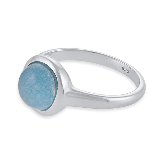 Silver rhodium plated ring with blue quartz SRN6001.BQ - FJewellery