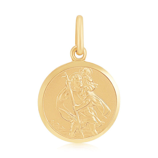 St Christopher 9ct Yellow Gold Pendant - FJewellery