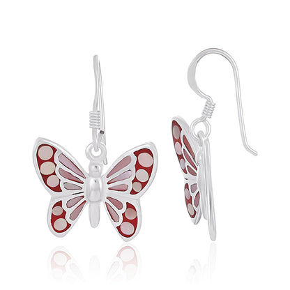 Sterling Silver Abalone Butterfly Earrings SER4006