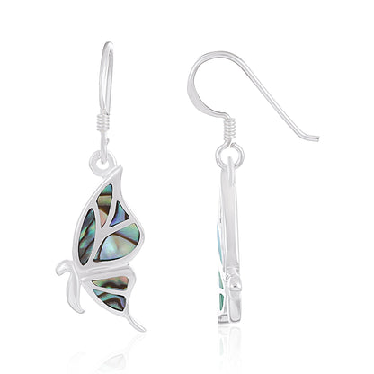Sterling Silver Abalone Butterfly Earrings SER4008