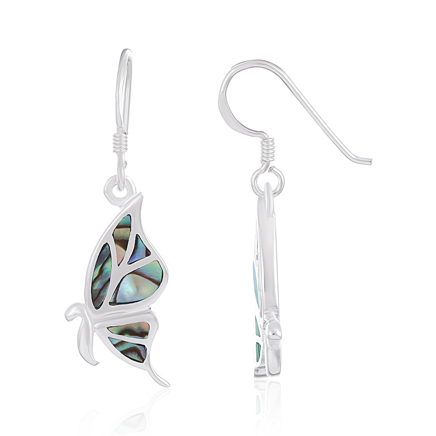 Sterling Silver Abalone Butterfly Earrings SER4008