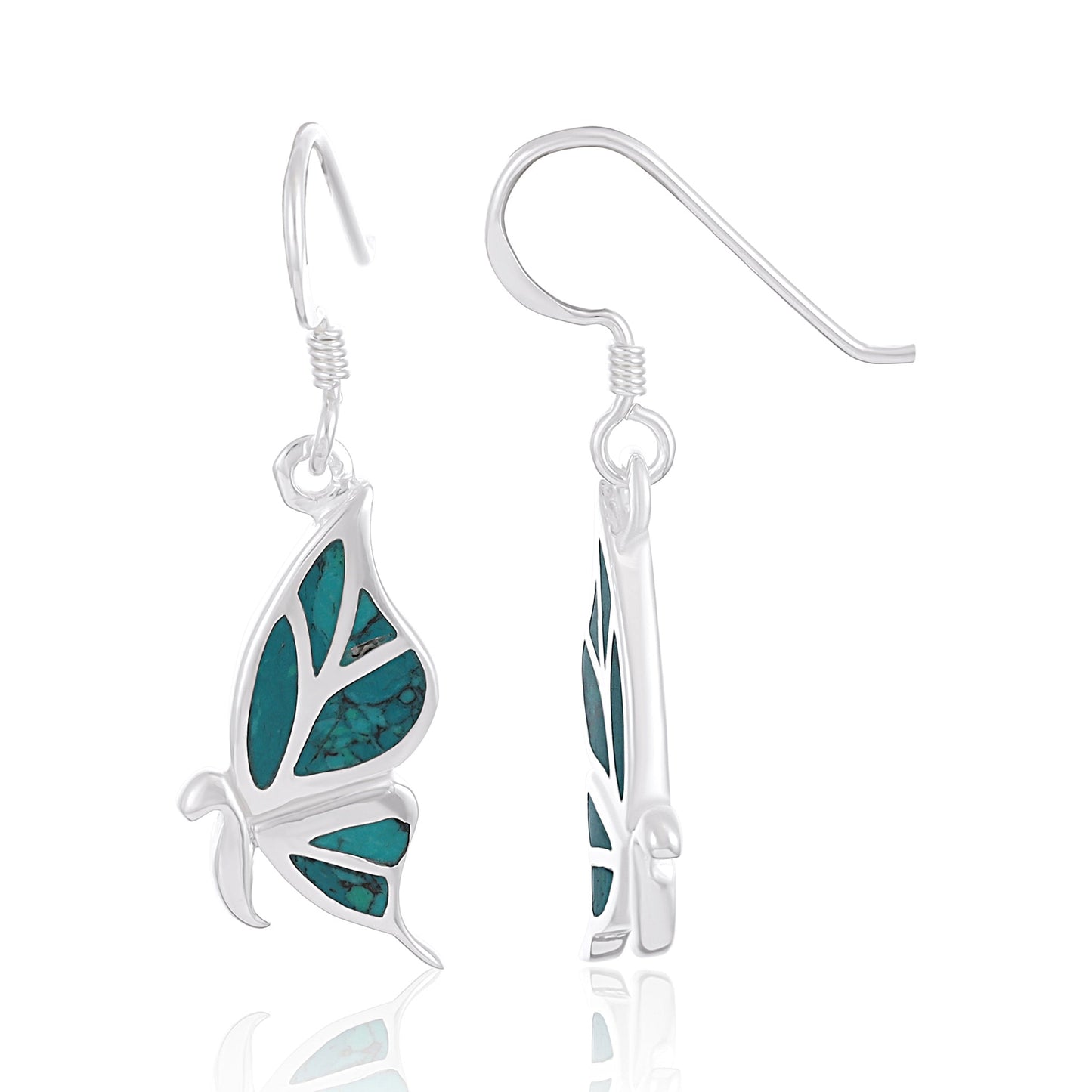 Sterling Silver Abalone Butterfly Earrings SER4008 - FJewellery