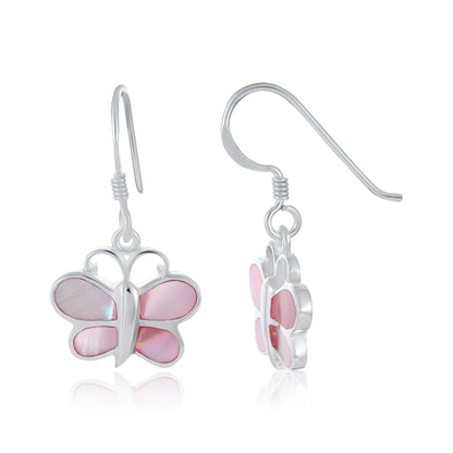 Sterling Silver Abalone Butterfly Earrings SER4014