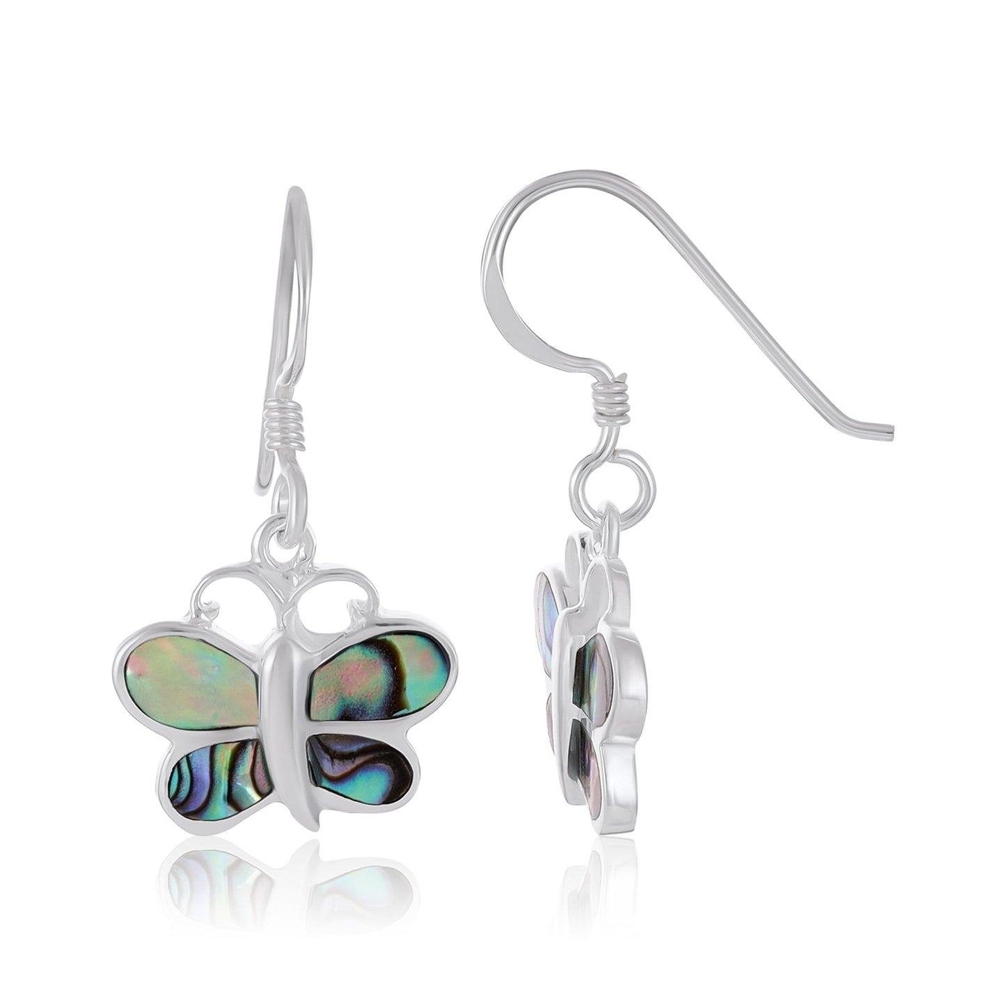 Sterling Silver Abalone Butterfly Earrings SER4014 - FJewellery