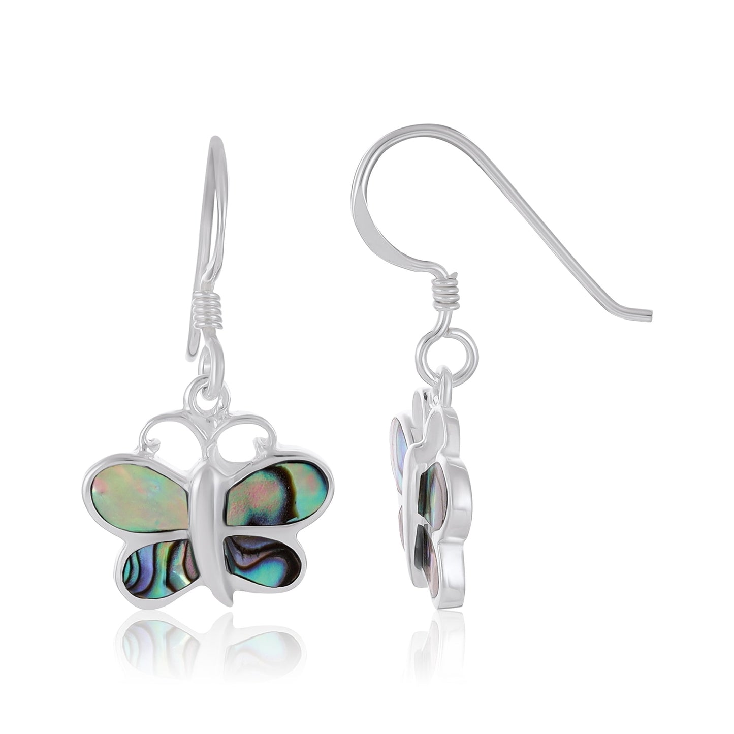 Sterling Silver Abalone Butterfly Earrings SER4014