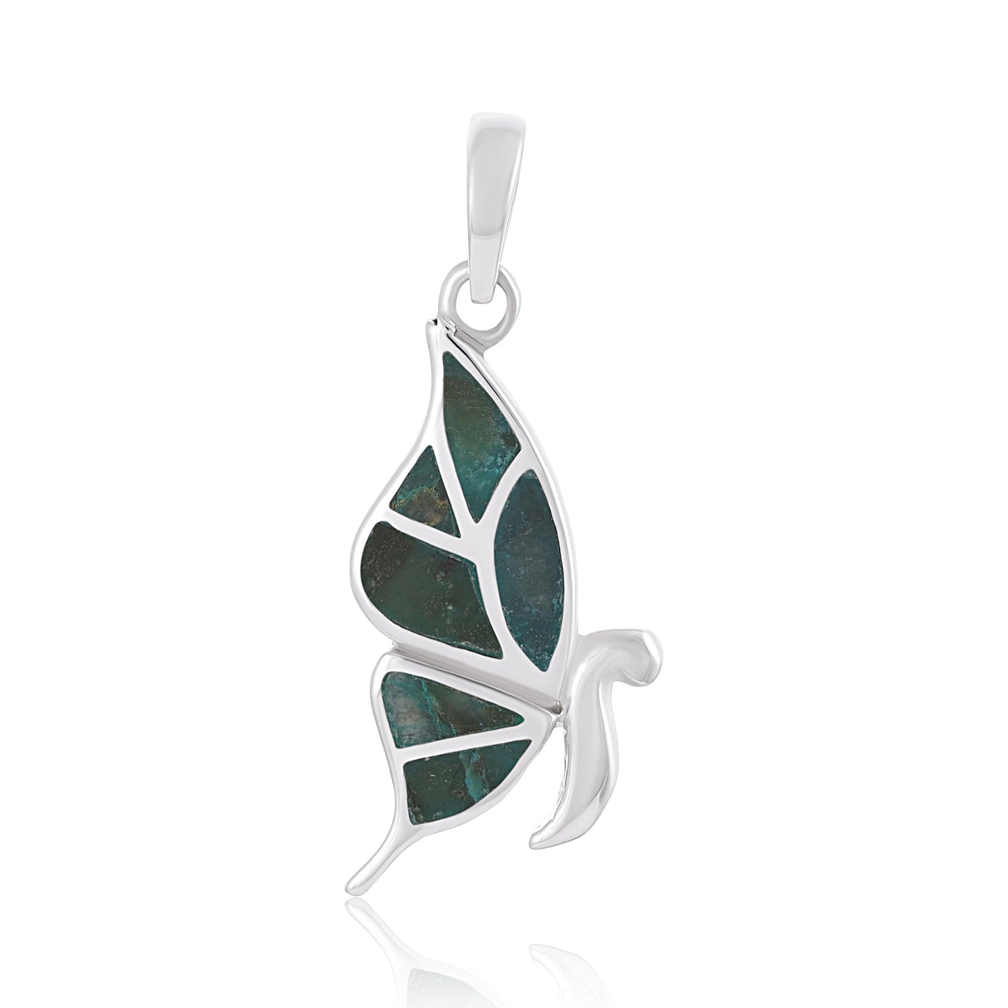 Sterling Silver Abalone Butterfly Pendant SPD4012 - FJewellery