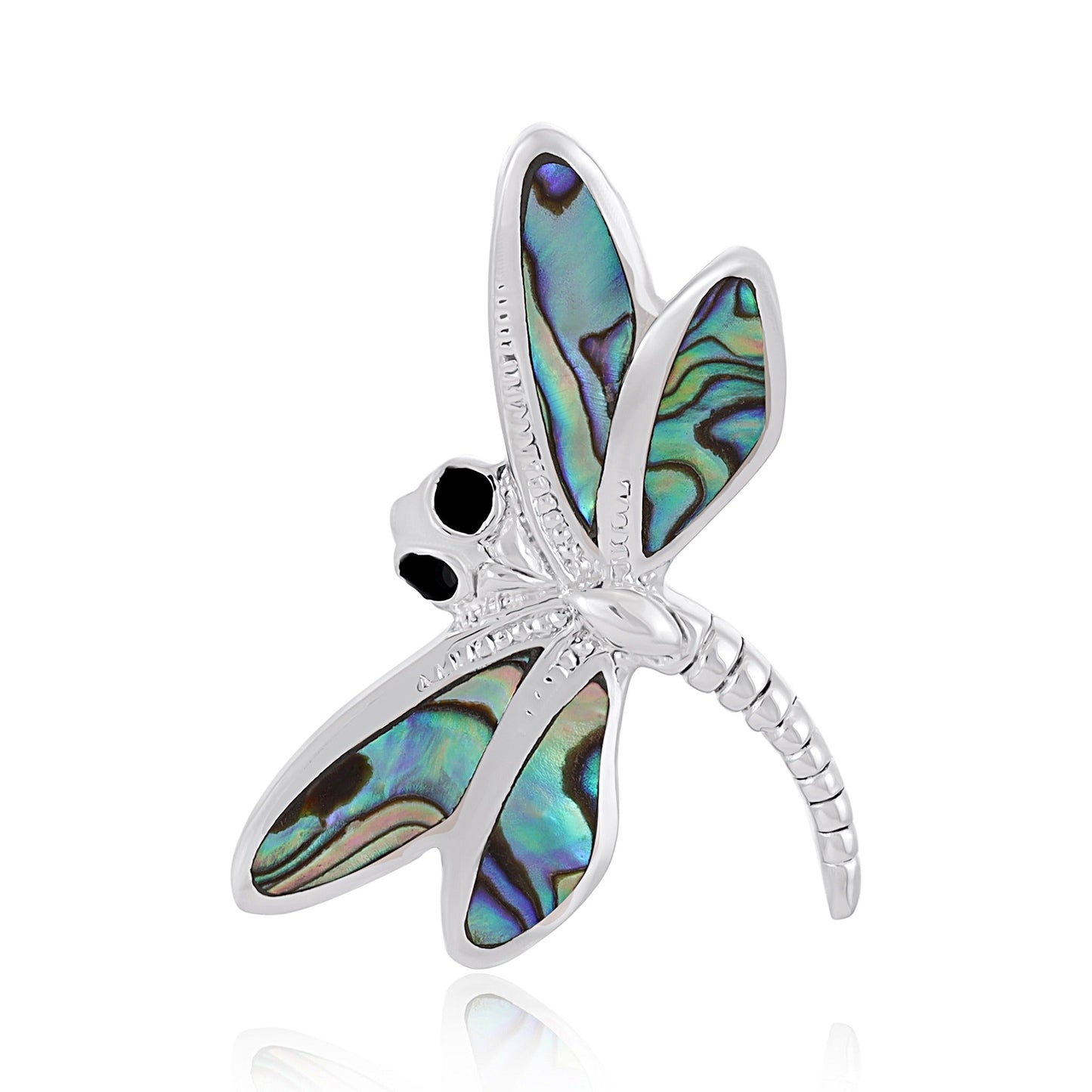 Sterling Silver Abalone Dragonfly Pendant SPD4010 - FJewellery