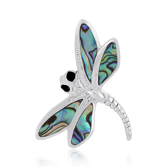 Sterling Silver Abalone Dragonfly Pendant SPD4010