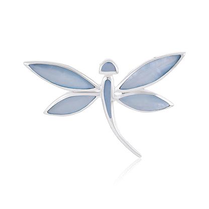 925 Sterling Silver  Abalone pink Dragonfly Pendant