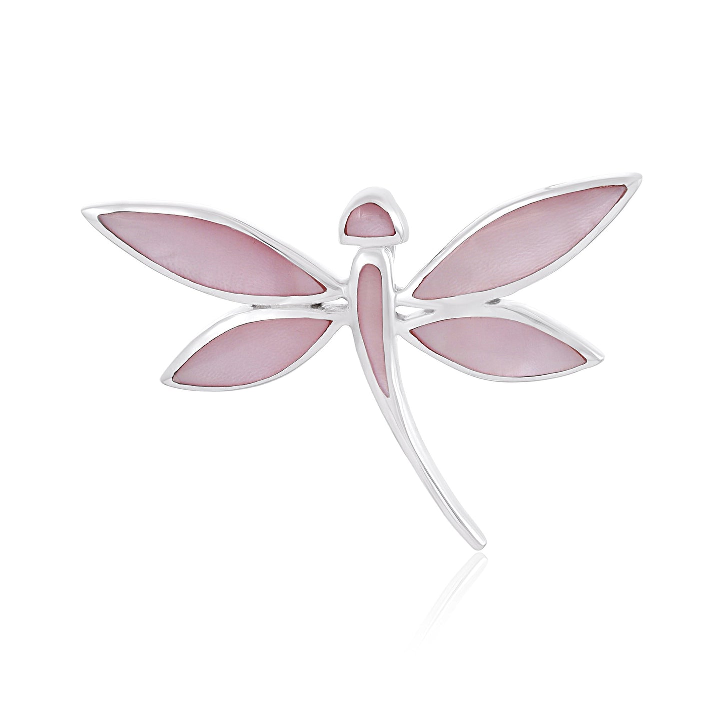 925 Sterling Silver  Abalone pink Dragonfly Pendant