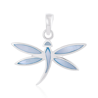 Sterling Silver Abalone Dragonfly Pendant SPD4013