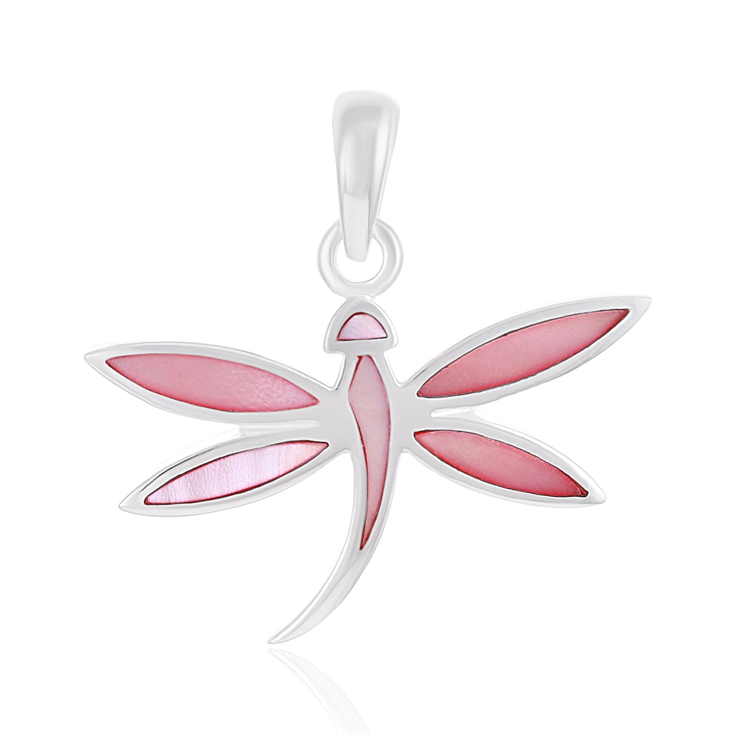 Blue 925 Sterling Silver Abalone Shell Dragonfly Pendant