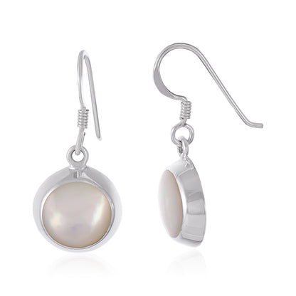 Sterling Silver Abalone Drop Earrings SER4036