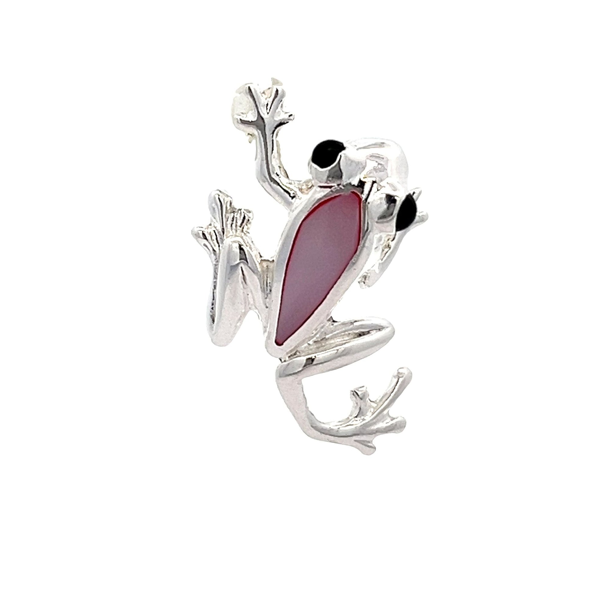 Sterling silver abalone frog pendant SPD4025 - FJewellery