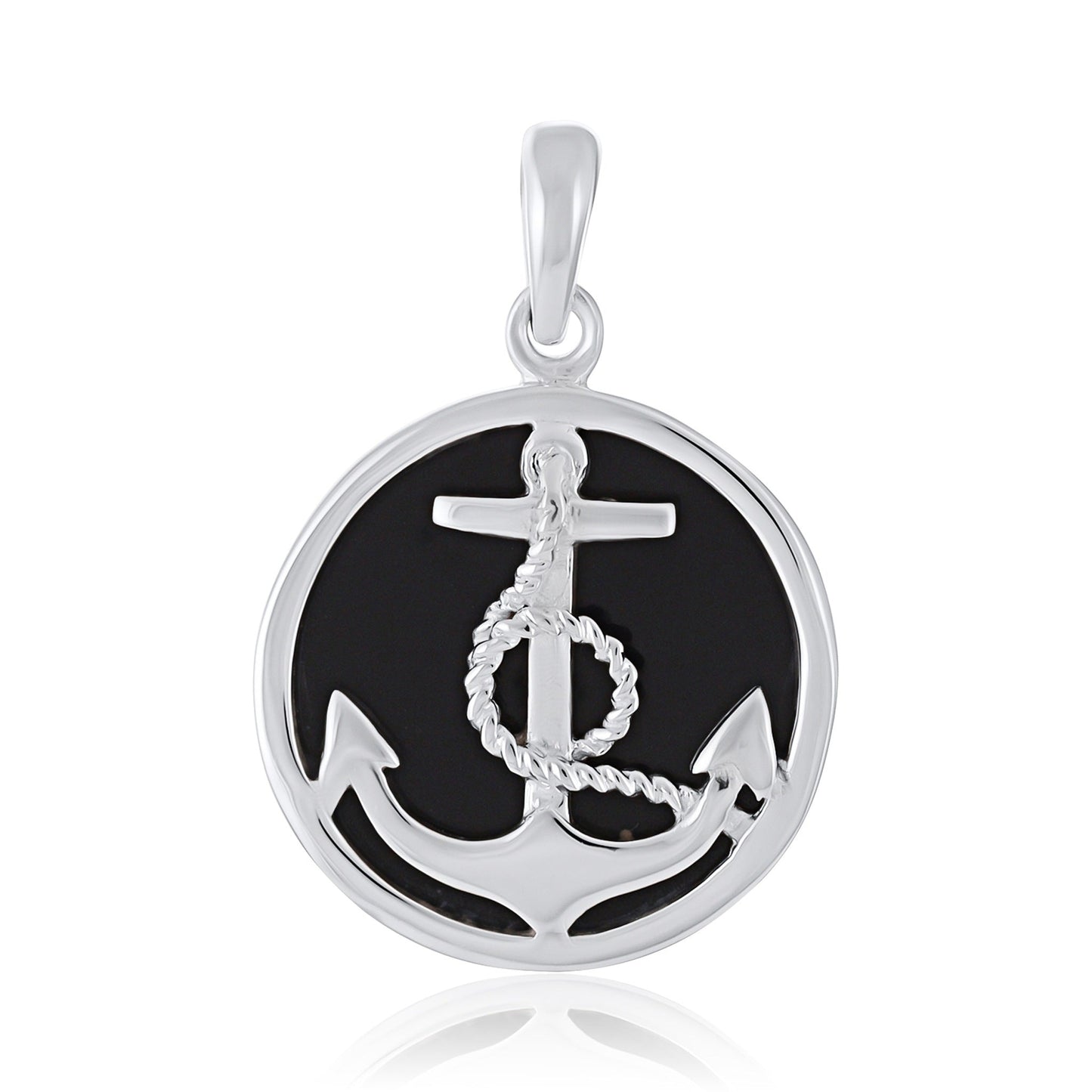 Sterling Silver Abalone Shell Anchor Pendant SPD4032 - FJewellery