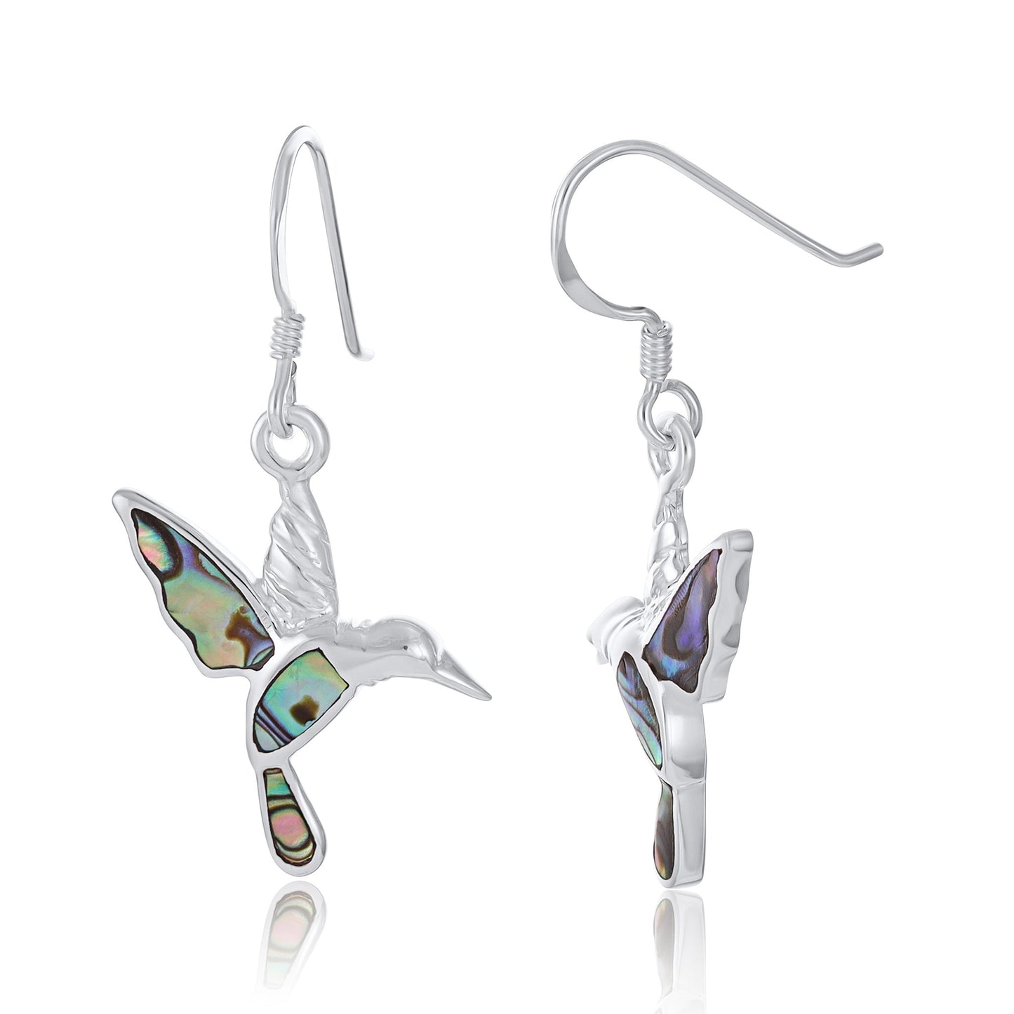 Sterling Silver Abalone Shell Bird Earrings SER4026
