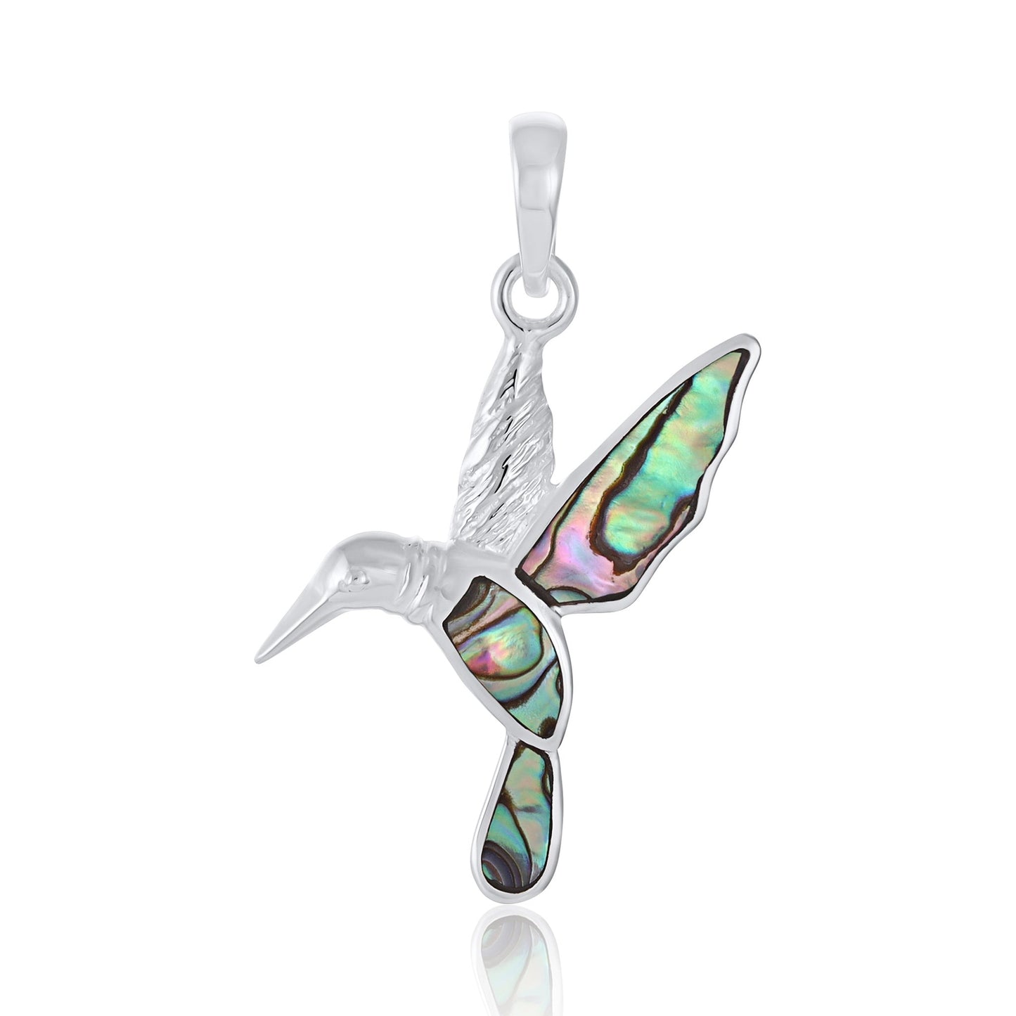 925 Sterling Silver Abalone Shell Bird Pendant