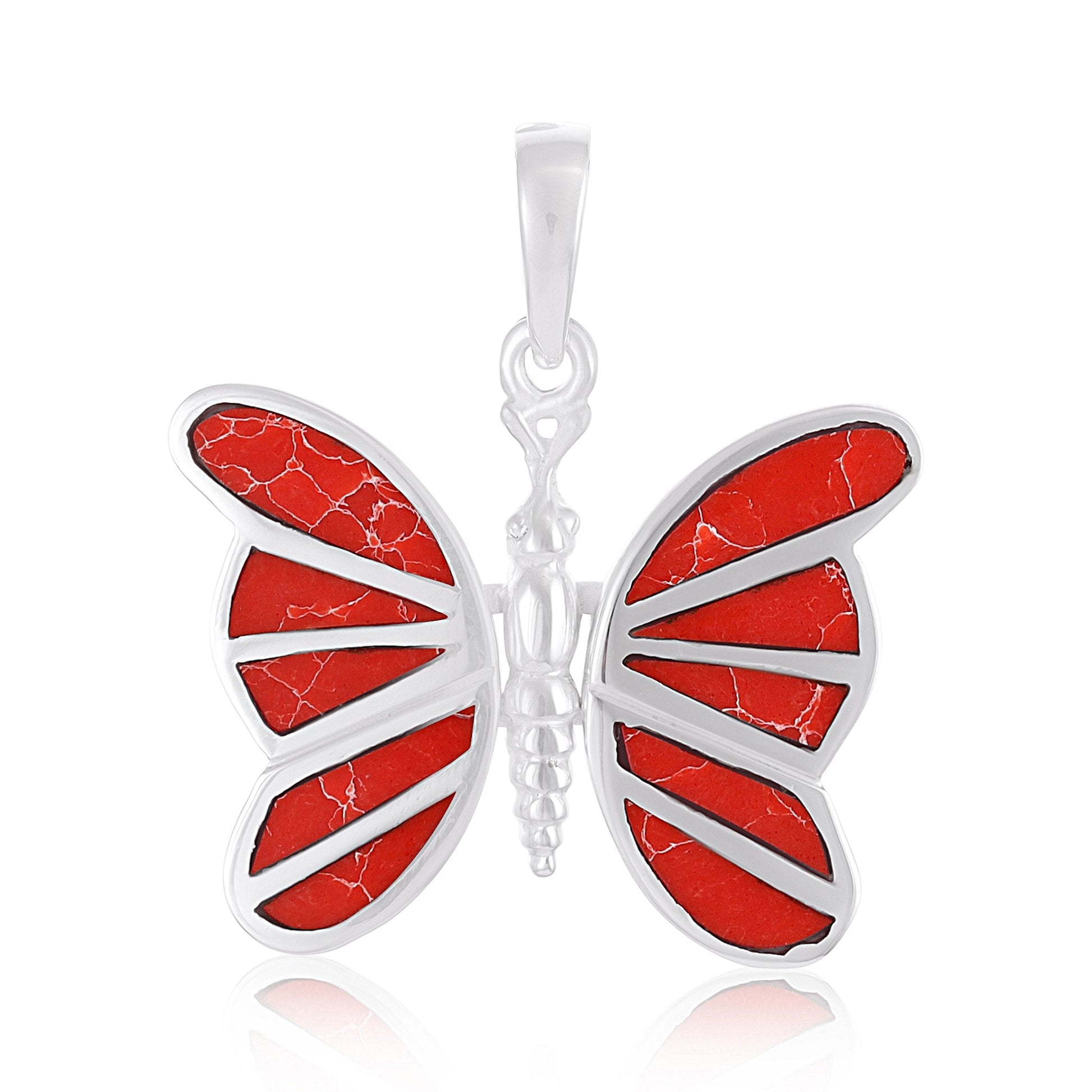 Sterling Silver Abalone Shell Butterfly Pendant SPD4014 - FJewellery