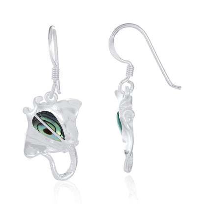 925 Sterling Silver  Sting Ray Earrings Multicolour
