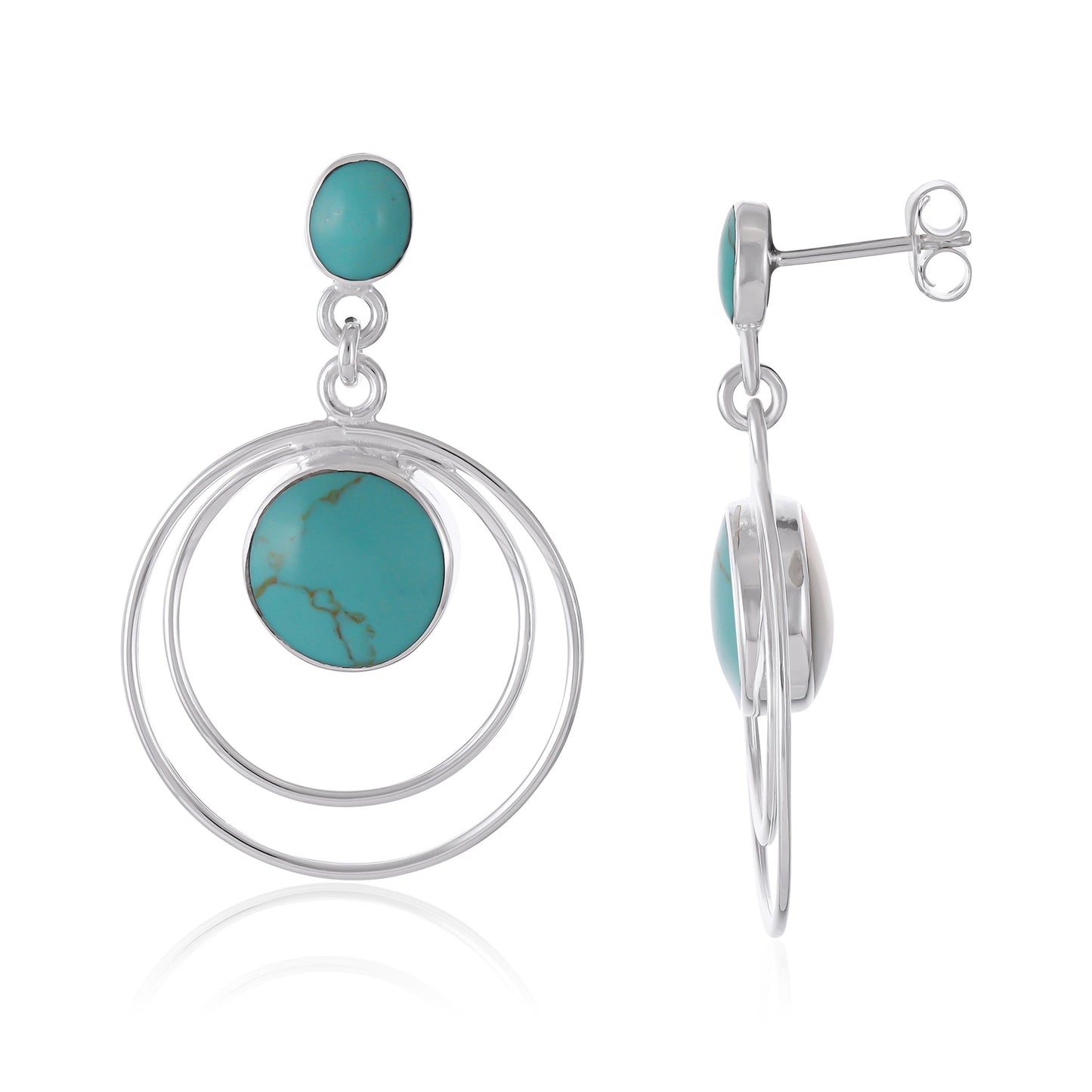 Sterling Silver Abalone Shell Hoop Earrings SER4035