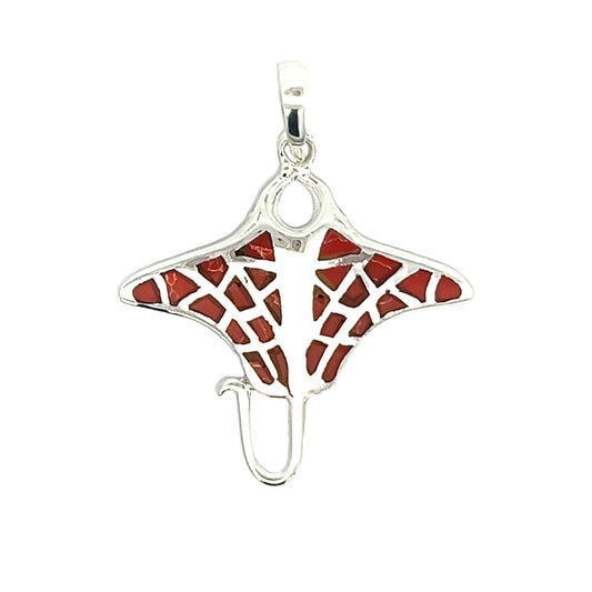 Sterling silver abalone shell manta ray SPD4027 - FJewellery