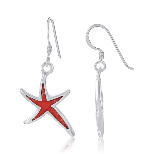 Sterling Silver Abalone Shell Starfish Earrings SER4024 - FJewellery