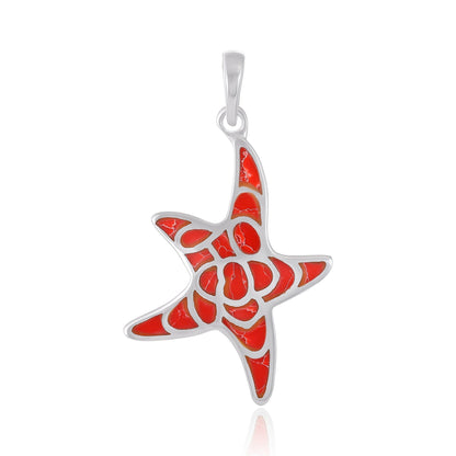 Sterling Silver Abalone Shell Starfish Pendant SPD4026