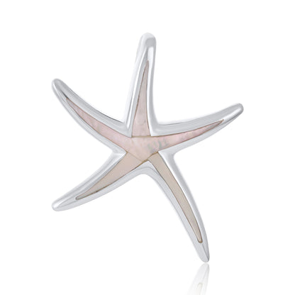 925 Sterling Silver Abalone Shell Starfish Pendant