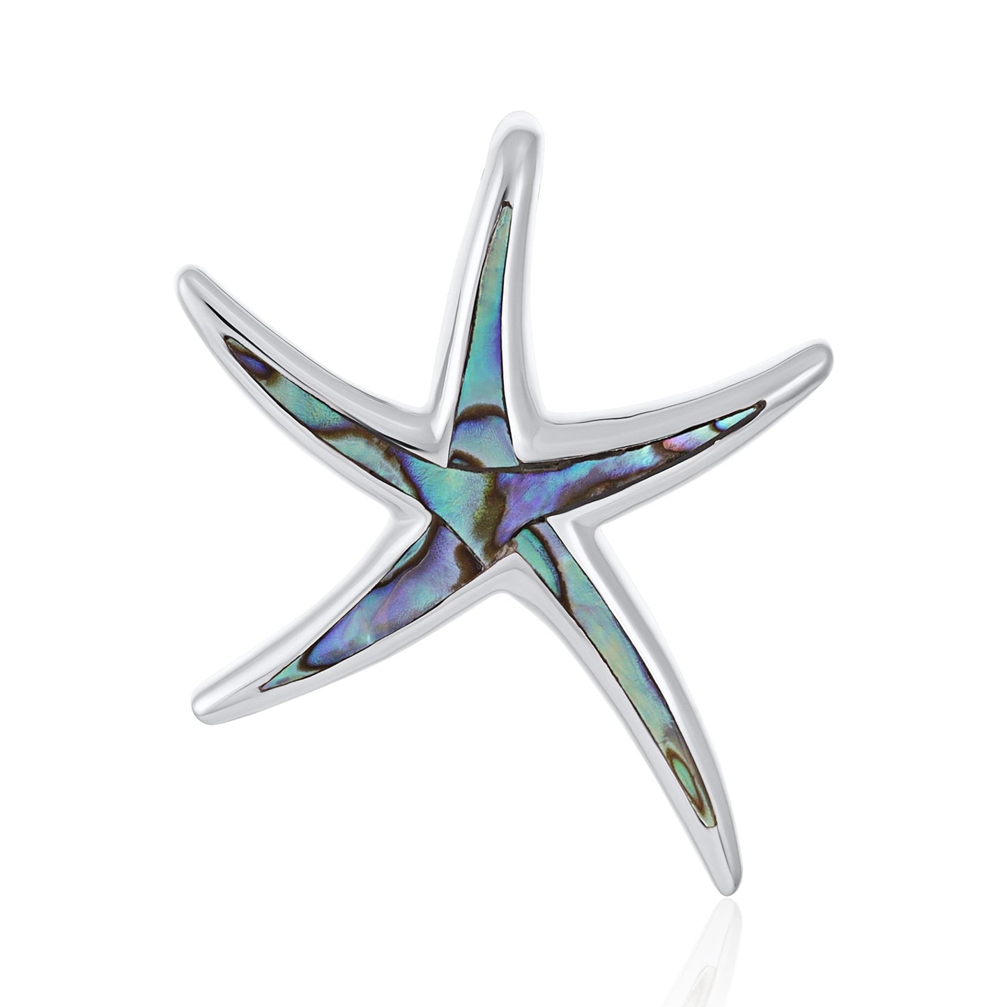 925 Sterling Silver Abalone Shell Starfish Pendant