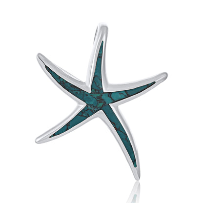 925 Sterling Silver Abalone Shell Starfish Pendant