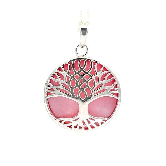Sterling silver abalone shell tree of life pendant SPD4001 - FJewellery