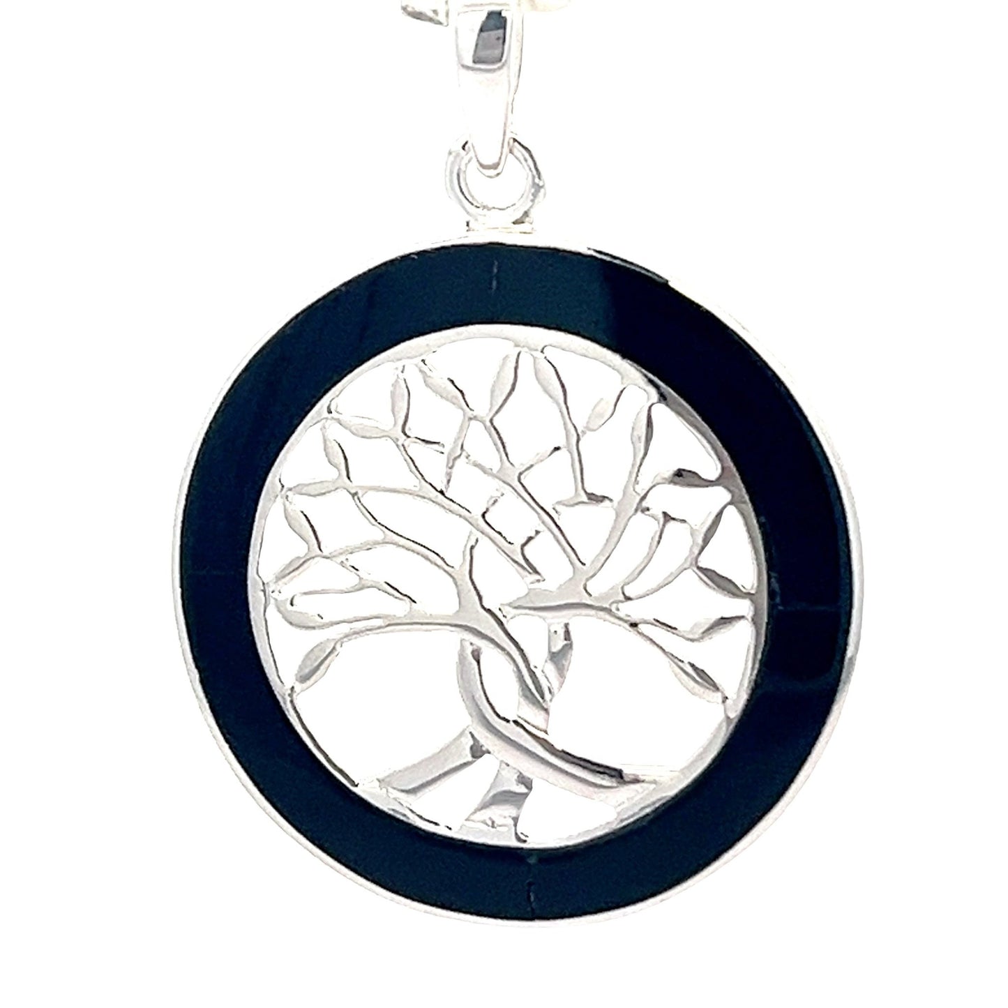 Sterling silver abalone shell tree of life pendant SPD4035 - FJewellery