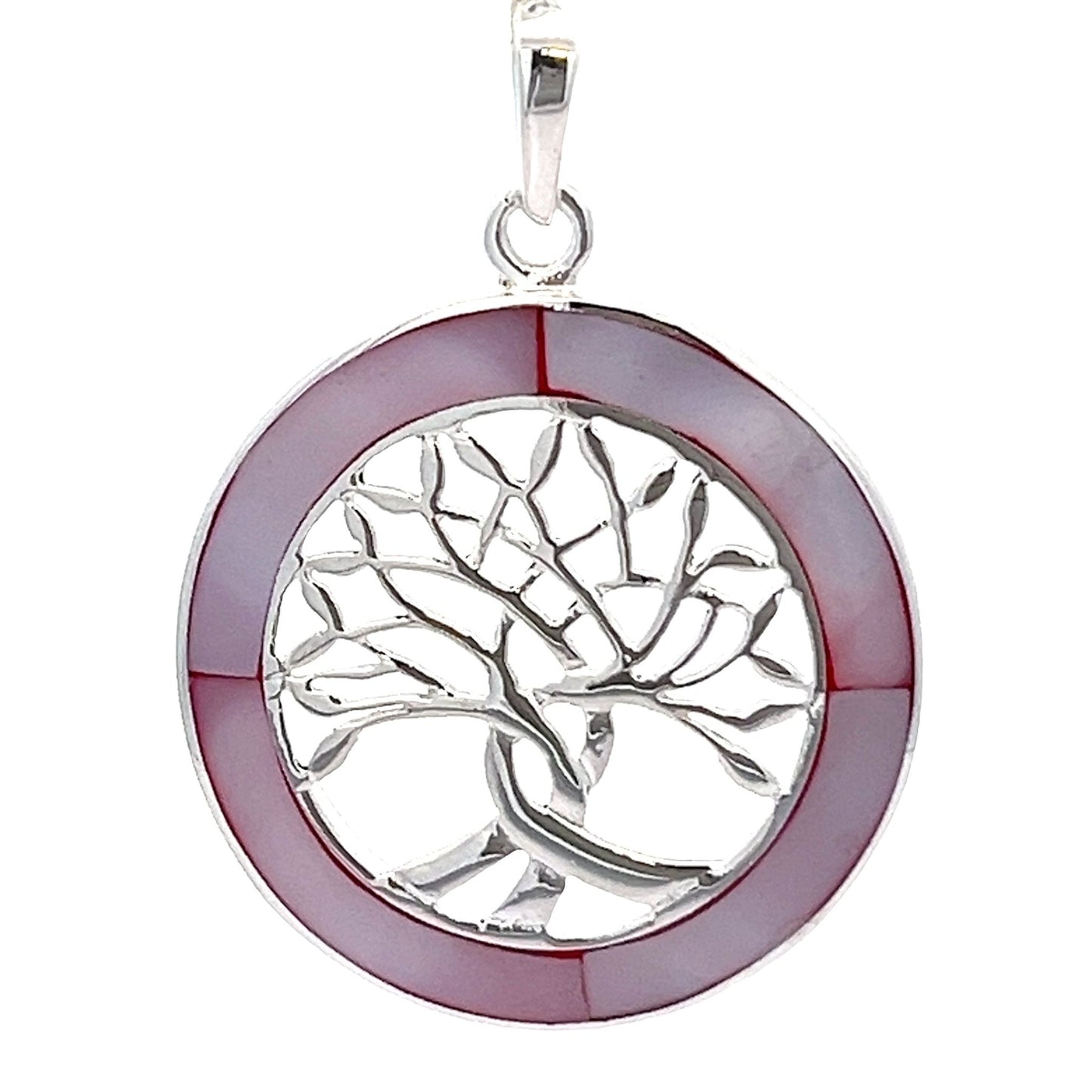 Sterling silver abalone shell tree of life pendant SPD4035 - FJewellery