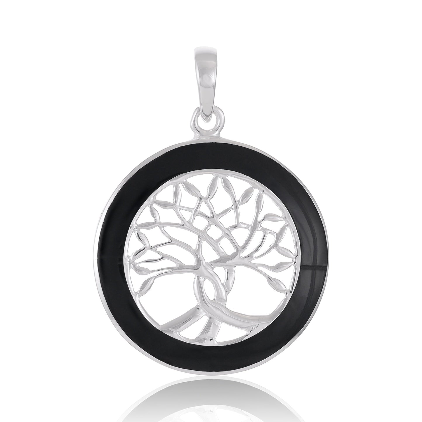 925 Sterling Silver Abalone Shell Tree Of Life Pendant