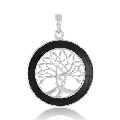 925 Sterling Silver Abalone Shell Tree Of Life Pendant