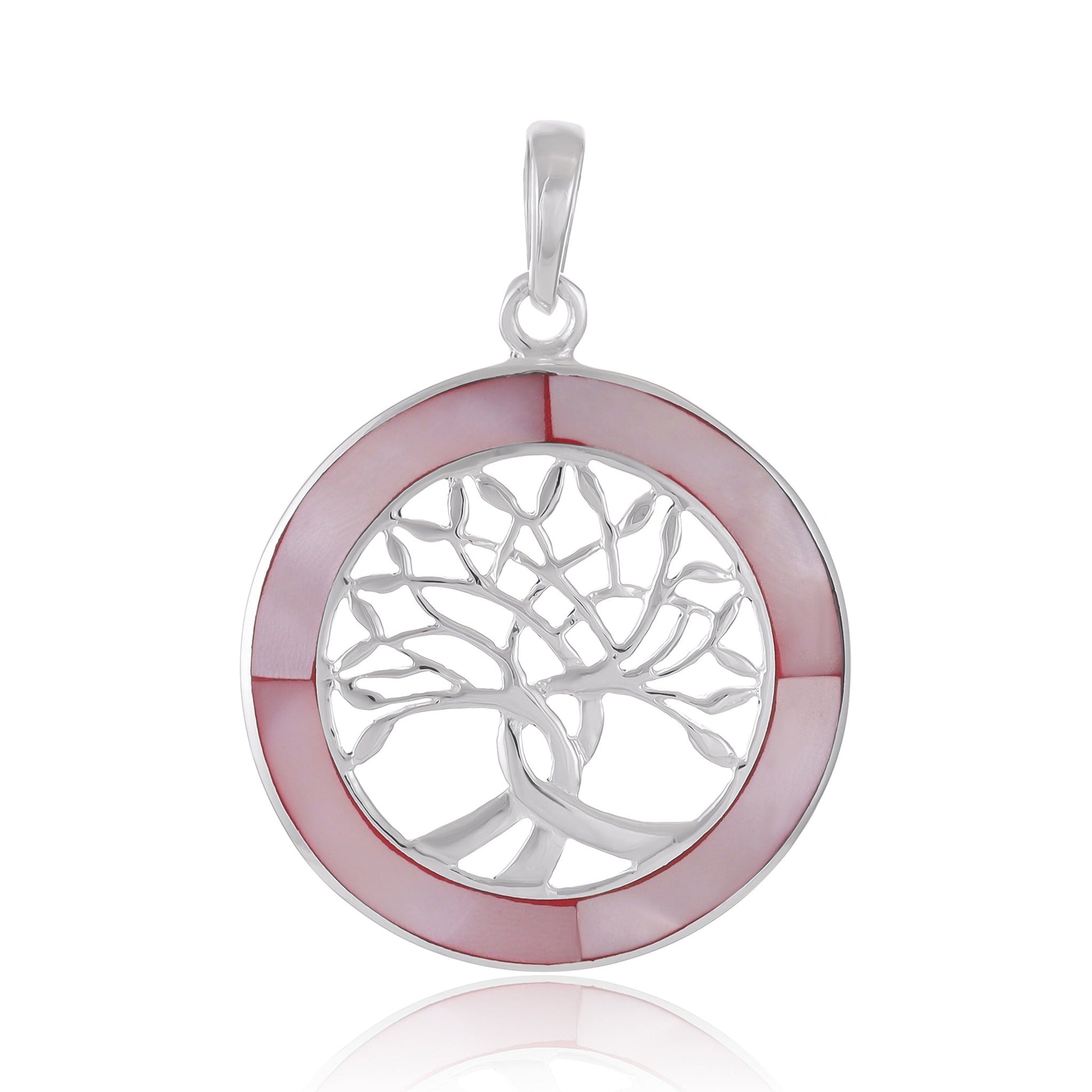 Sterling Silver Abalone Shell Tree Of Life Pendant SPD4035 - FJewellery