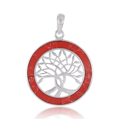 925 Sterling Silver Abalone Shell Tree Of Life Pendant
