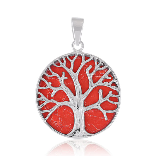 Sterling Silver Abalone Shell Tree Of Life Pendant SPD4043 - FJewellery