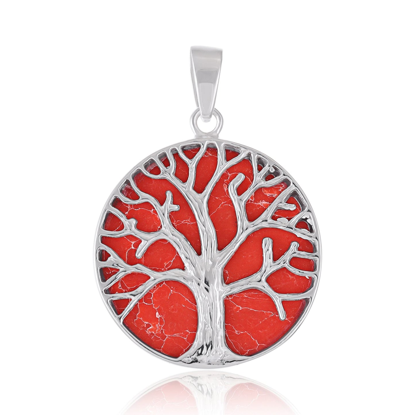 925 Sterling Silver Abalone Shell Tree Of Life Pendant