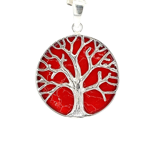 Sterling silver abalone shell tree of life pendant SPD4043 - FJewellery