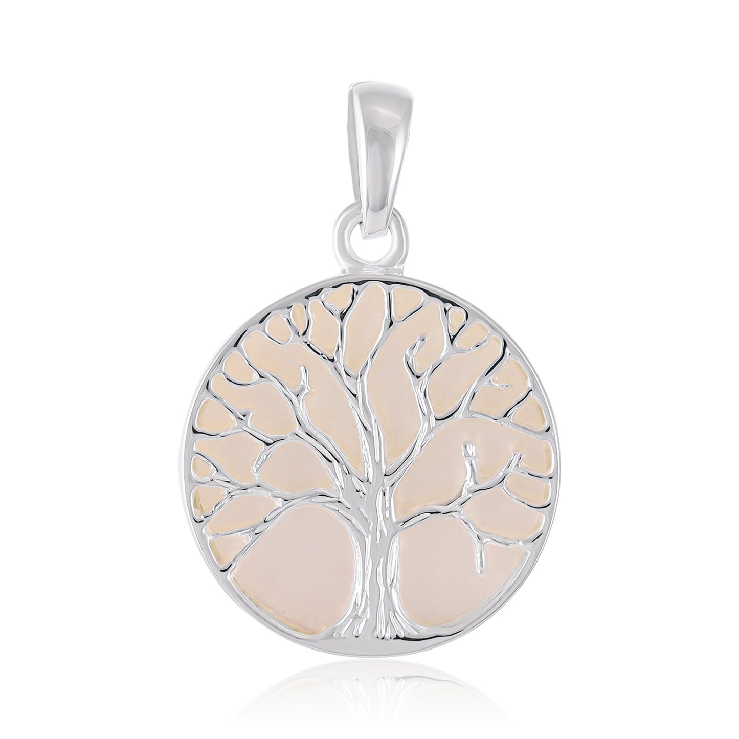 925 Sterling Silver Abalone Shell Tree of Life Pendant