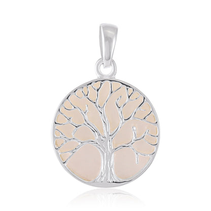 925 Sterling Silver Abalone Shell Tree of Life Pendant