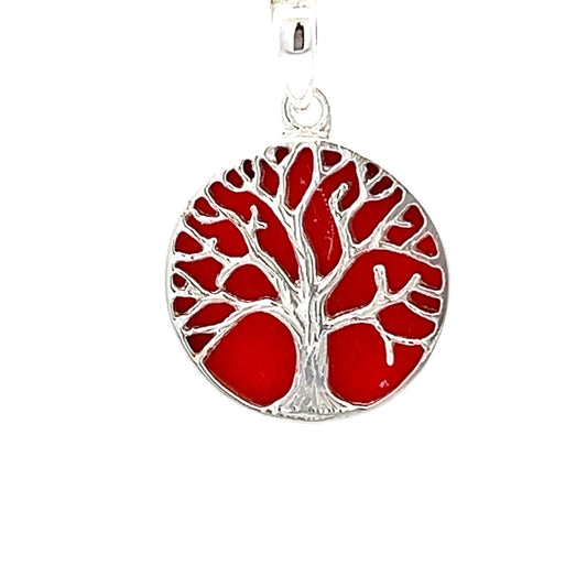 Sterling silver abalone shell tree of life pendant SPD4044 - FJewellery