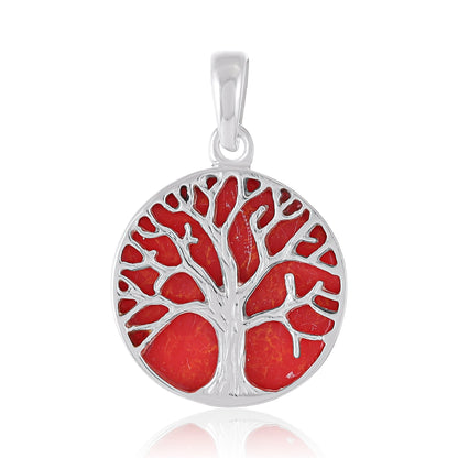 925 Sterling Silver Abalone Shell Tree of Life Pendant