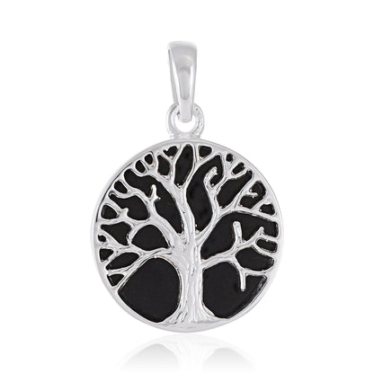 925 Sterling Silver Abalone Shell Tree of Life Pendant